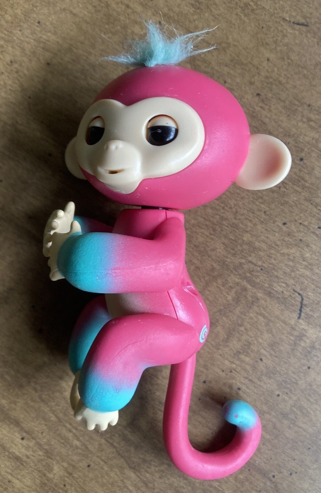 2 WowWee Fingerlings, Blue Dragon & Pink Monkey Tested & Working Electronic Pets