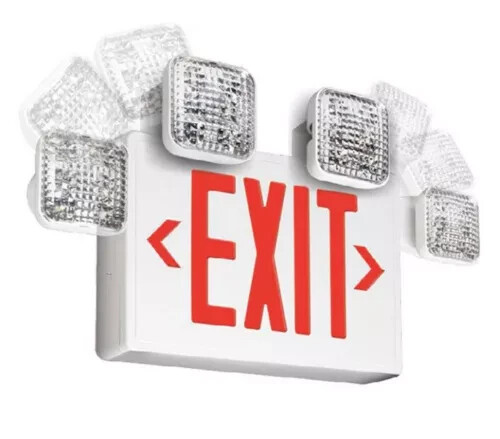 Thomas & Betts UQLXN500R-2SQR Red Thermoplastic Light Alarm LED Exit Combo Unit