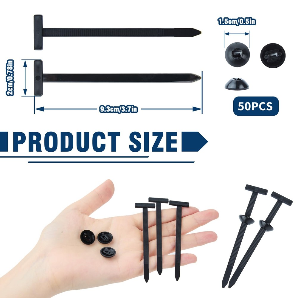 Nylon Universal Cable Tie Buckle, Multi-Functional Black Zip Ties with