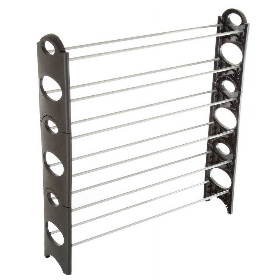 6-Tier Stackable Shoe Rack Holds 24 Pairs Black)