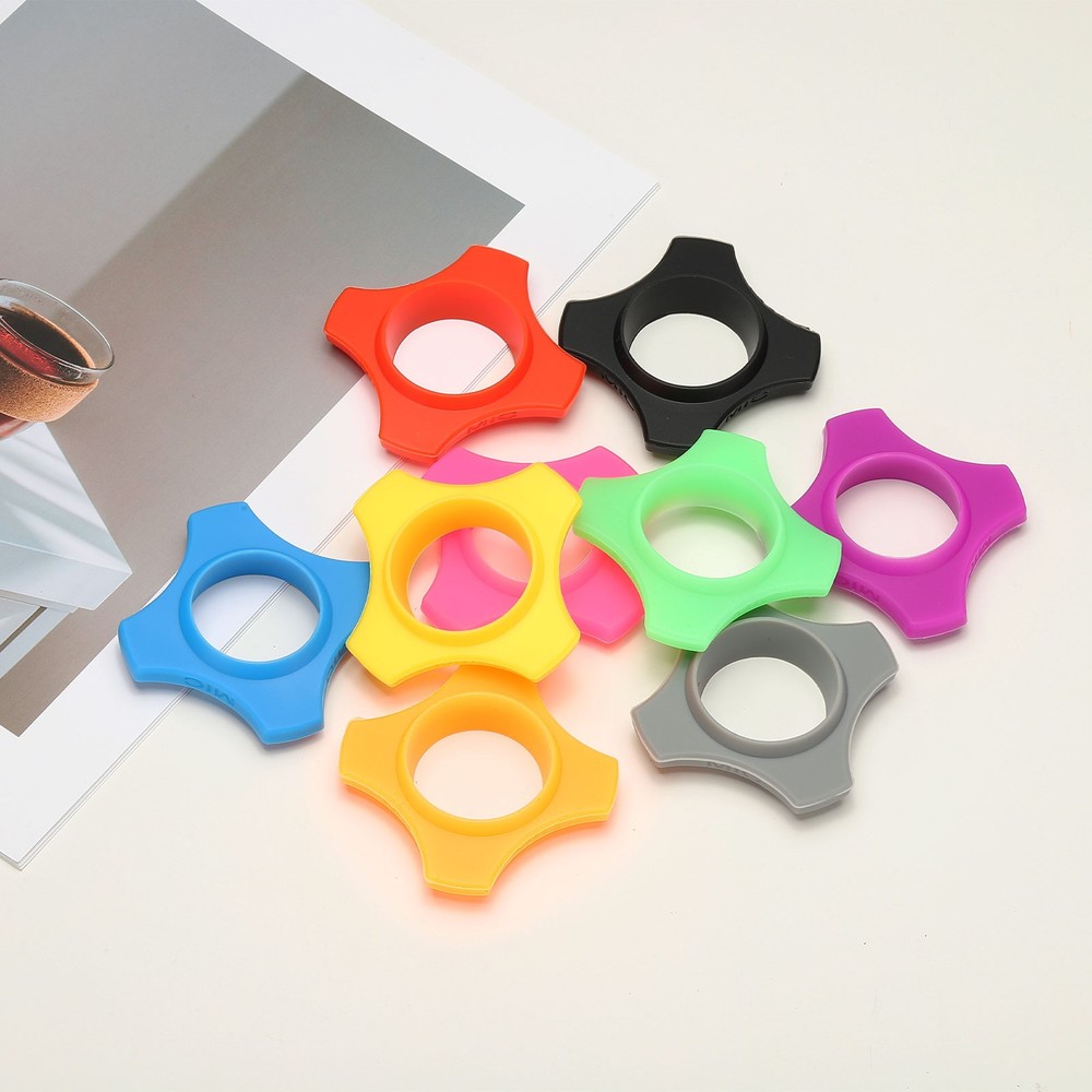 Microphone Anti-Roll Rubber Rings, 5 Pack & 1.4 x 2.9" & Blue