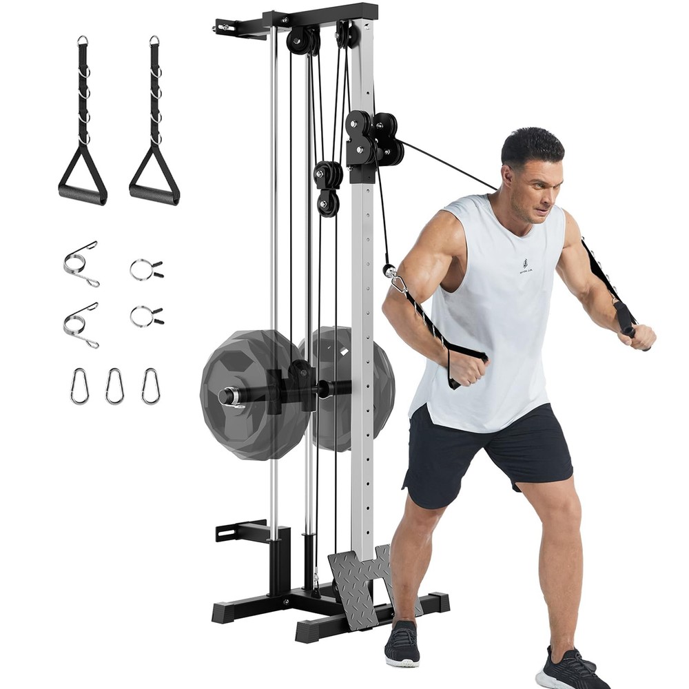 ✨Wall Mount Cable Station LAT Pulldown Machine w/18 Positions Dual Pulley System