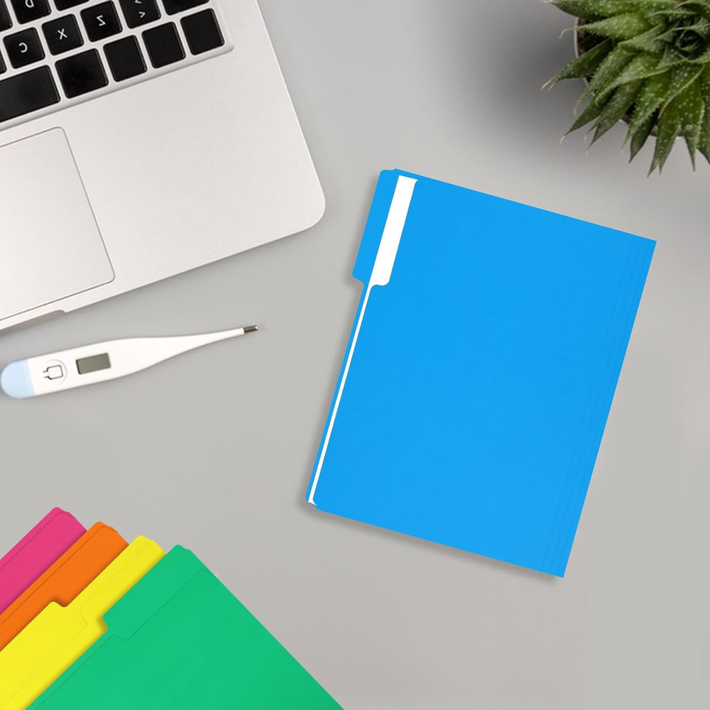 File Folder, 150 Pack 1/3 Cut Tab Colored File Folders, File Folder Letter S...