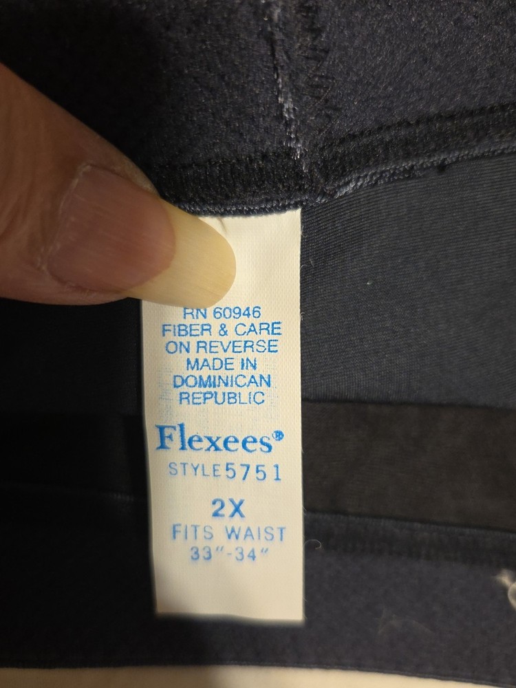Flexees FLEXFIRM Black Seamed Back Tummy Panel Control Panties #5751 2X 33"-34"