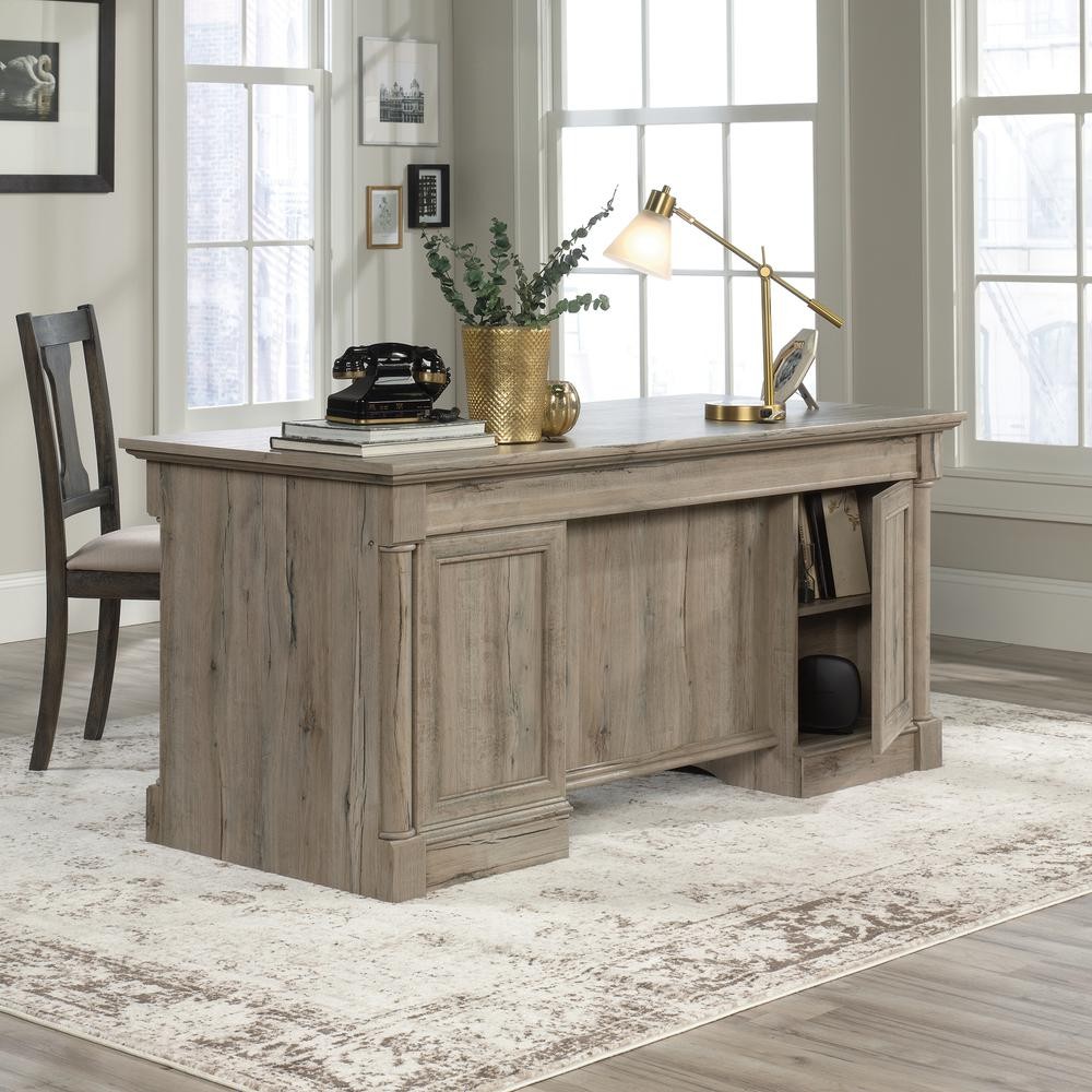 Palladia Executive Desk, Split Oak finish