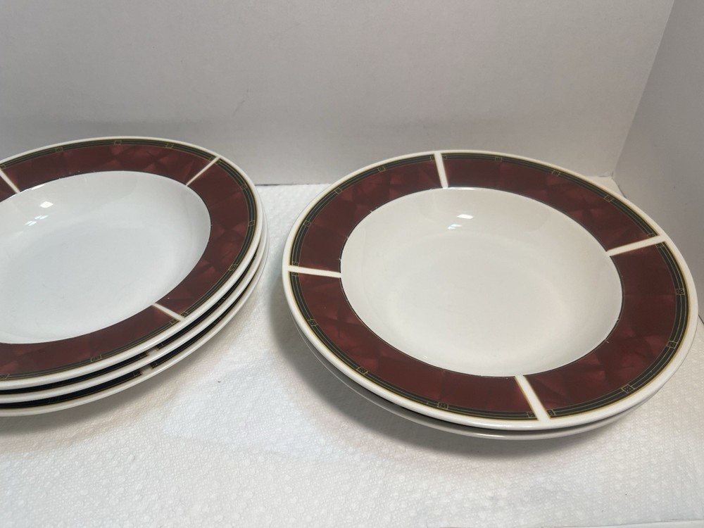 5 SANGO Ruby 8.5" Rimmed Soup Bowls 1725