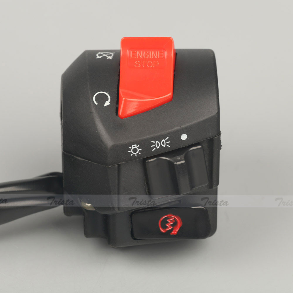 Motorcycle 7/8" Handlebar Horn Turn Signal Headlight Electrical Start Switch #C3
