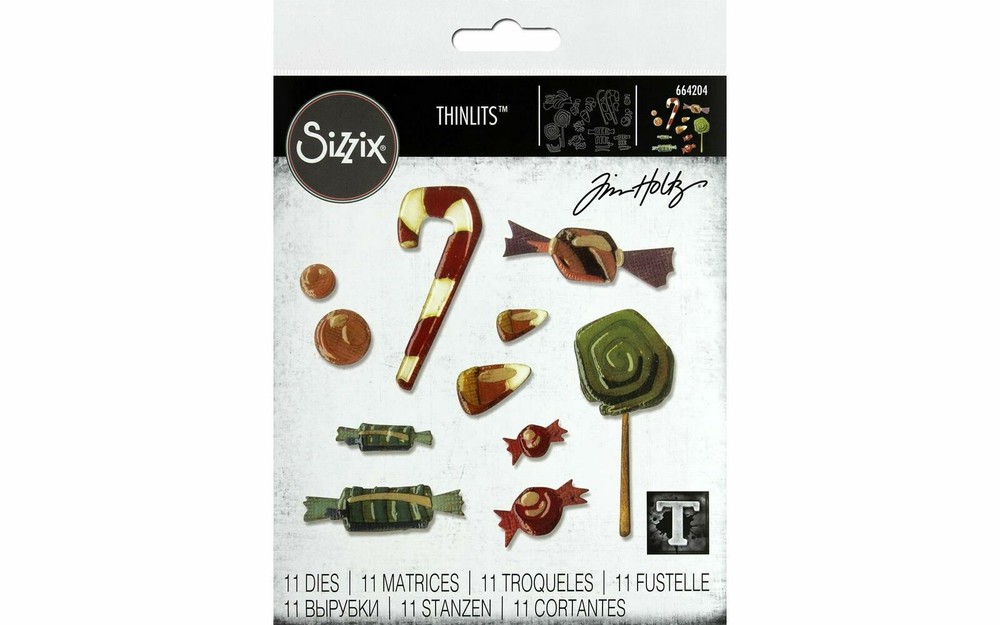 Tim Holtz Sizzix Thinlits Steel Dies - Sweet Treats - Christmas Candy - 664204