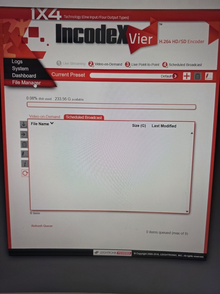 LEIGHTRONIX INCODEX VIER H.264 HD/SD BROADCAST/STREAMING