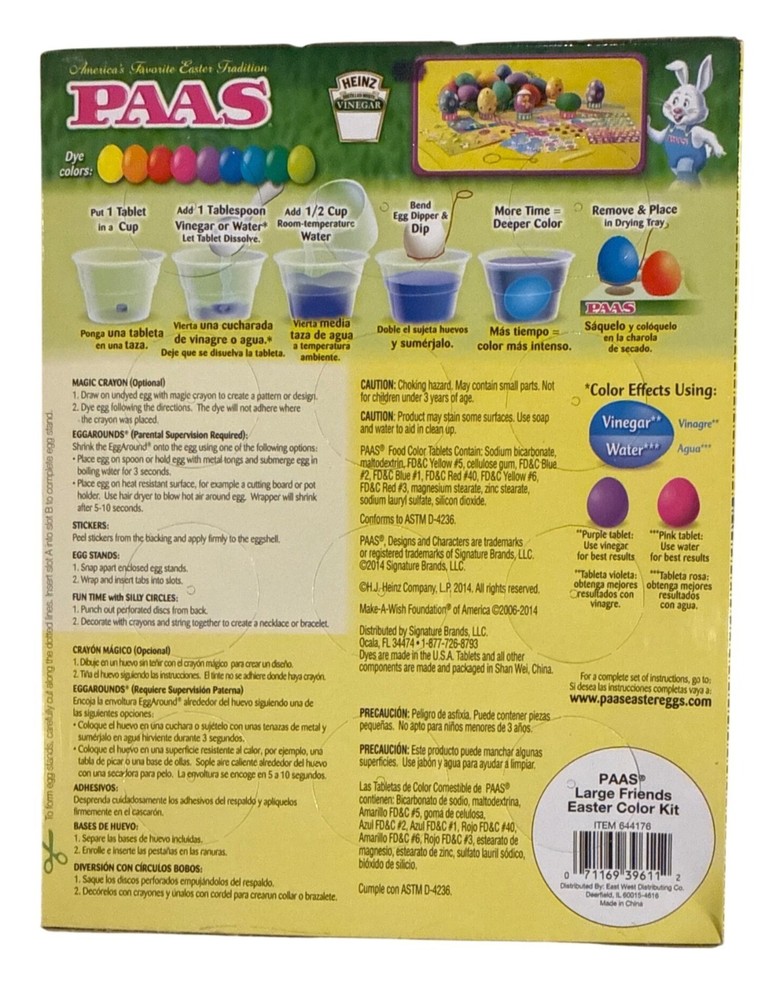 PAAS Easter Egg Decorating Kit Set Stickers+ Stands+ Silly Circles+ Drying Tray+