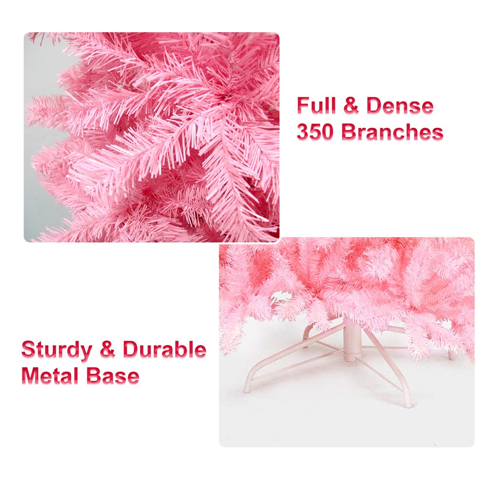 4.5ft / 7.5ft Pink Christmas Tree USB LED String Lights Decor with Remote Timmer