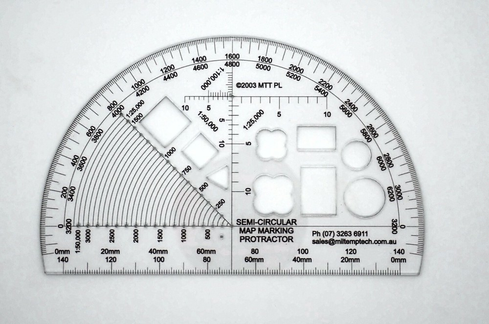 Semi Circular Map Marking Protractor