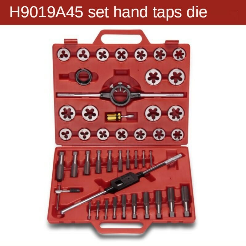 45pcs hand tap, die car maintenance tool, manual hardware tool box