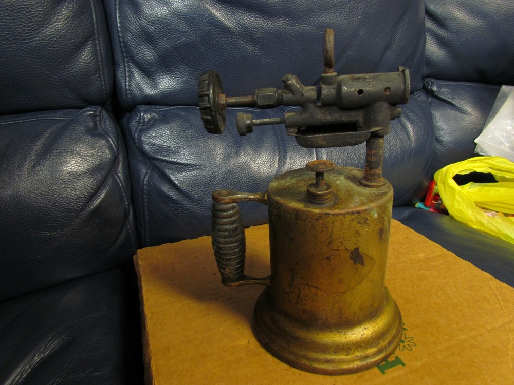 Vintage Antique Turner Brass Soder Torch Gas Blow Torch (9)