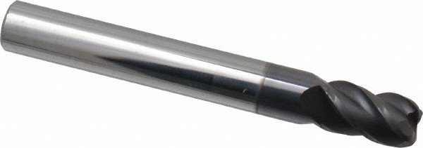 Accupro 1/4" Diam 4 Flute Single End Solid Carbide 0.045" Corner Radius End M...