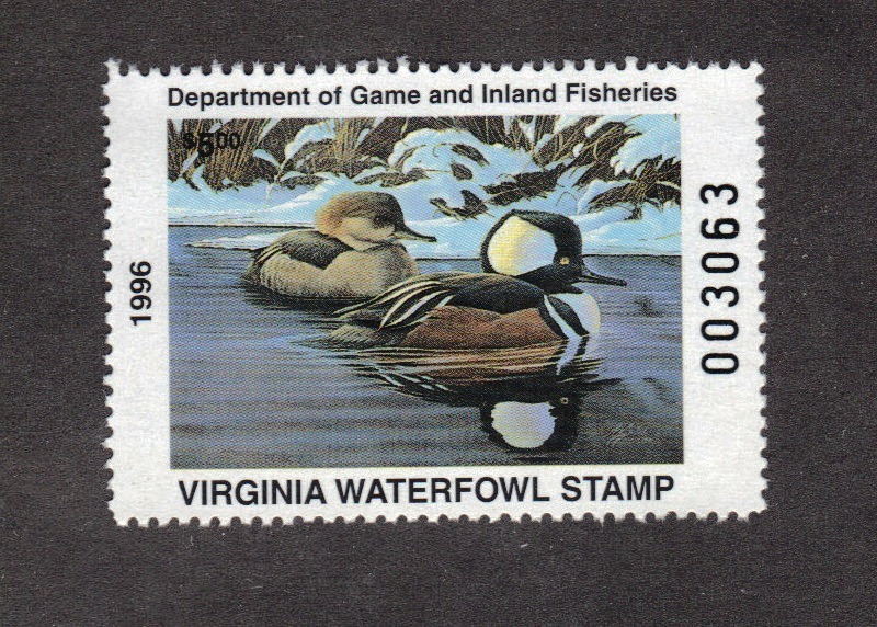 VA9 Virginia State Duck Stamp.  MNH.   Single