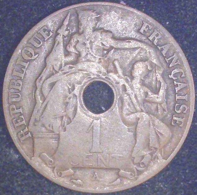 French Indo China - 1920A - 1 Cent