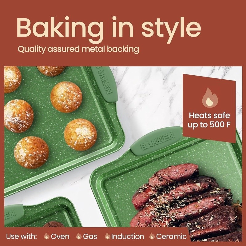 Nonstick Carbon Steel Bakeware Set Stackable Baking Pans Kitchen Tools