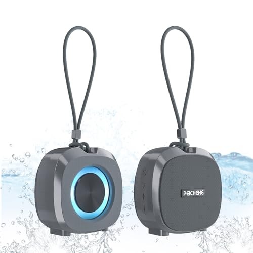 Speaker, Small Portable Bluetooth Wireless IPX5 Waterproof Shower Gray
