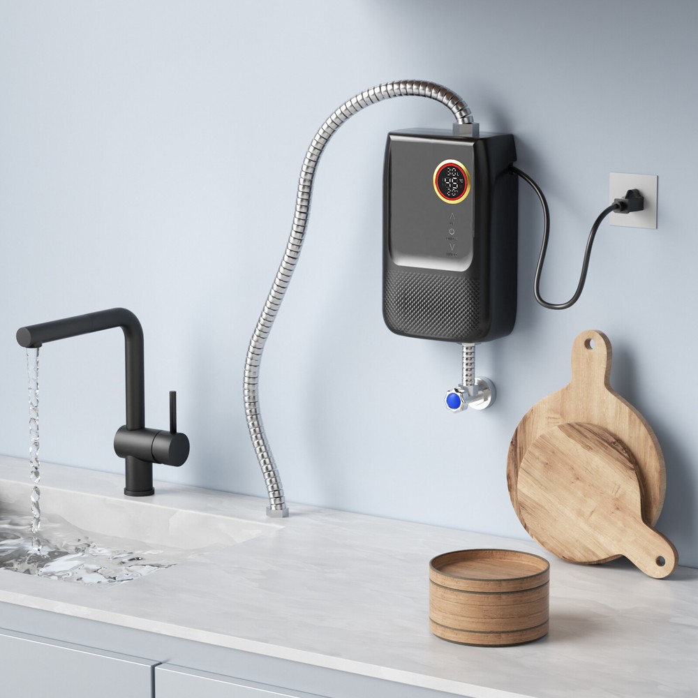 3000W Electric Water Heater Wall Mounted Kitchen Bath Instant Hot Water Heater