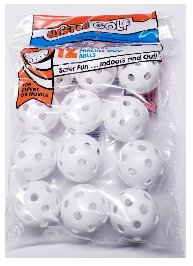 12 Official WIFFLE® Plastic Practice Poly Golf Balls