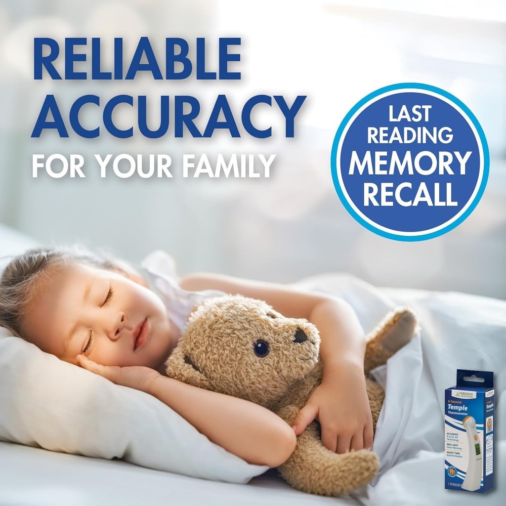 Veridian Temporal Thermometer, Temple Touch Sensor 6 Second