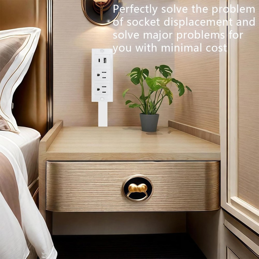 Rotating Extender Electrical Outlet Expander Power Socket Sofas Nightstands Desk