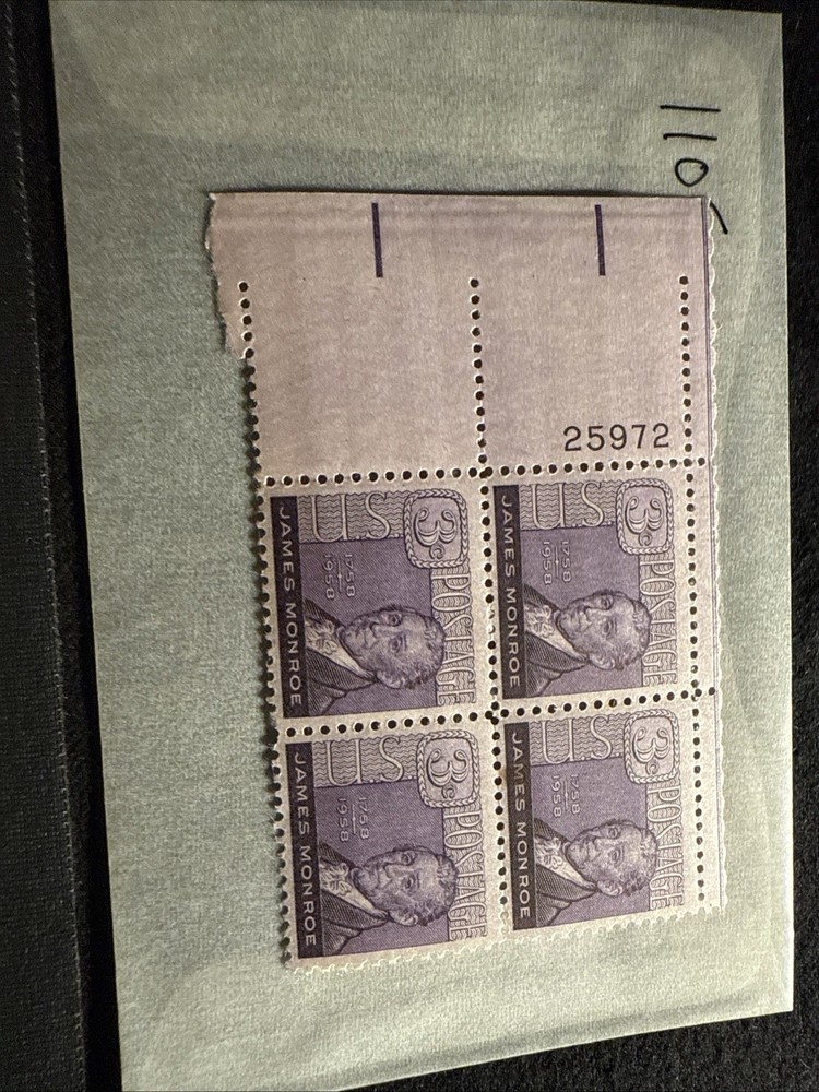 USA SCOTT # 1105 FDC James Monroe 3 Cent Block
