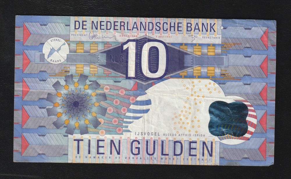 Netherlands,10 Gulden, P-99,  1997, Banknote