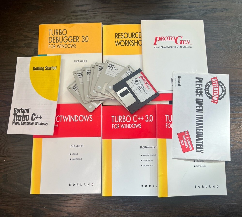 Borland Turbo C++ Visual Edition & Tools For Windows Version 3.1 3.5” Disks