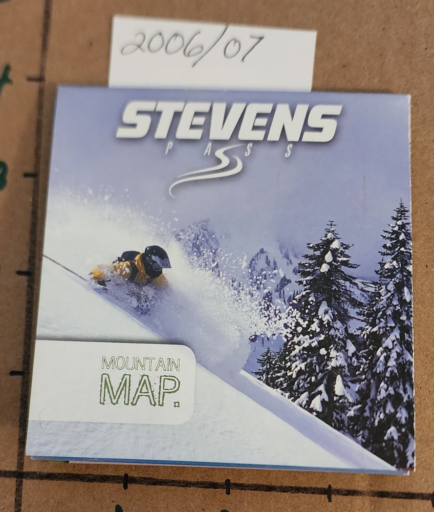 2006/07 STEVENS PASS SKI AREA TRAIL MAP.  WASHINGTON.  MINT
