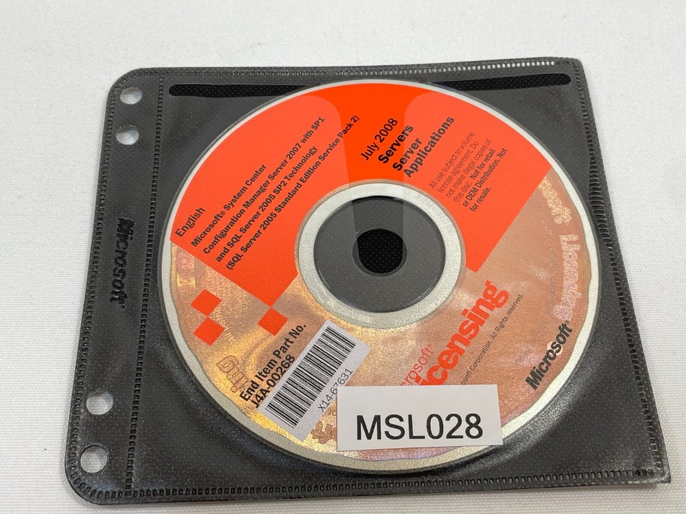 Microsoft System Center Configuration Manager Server 2007 SP1 SQL Server 2005