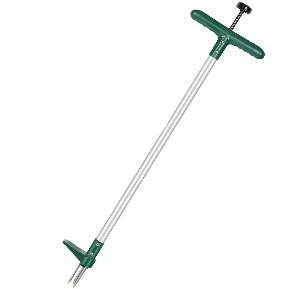 39 In. Weeder Stand up Hand Tool Long Handle 3 Claw Garden Root Puller for Dande