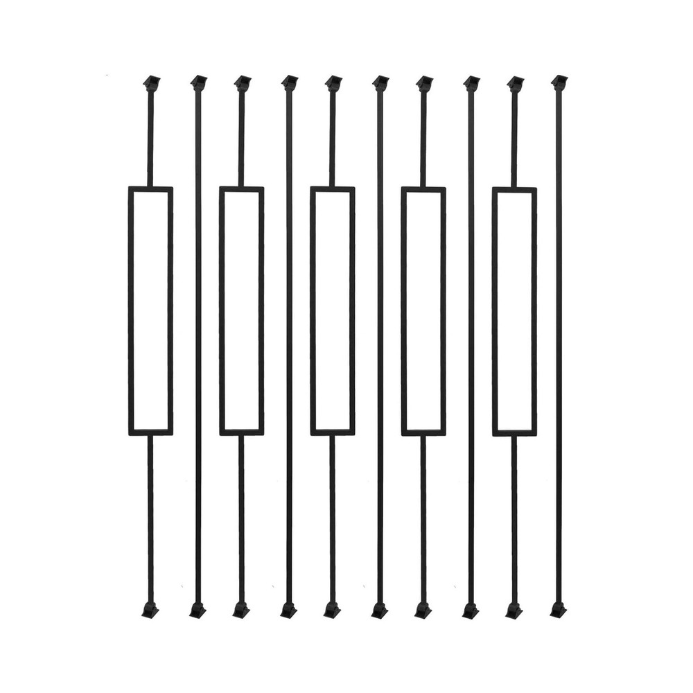 10-Pack Iron Balusters Staircase Rectangular Hollow Stair Spindles Square Cra...