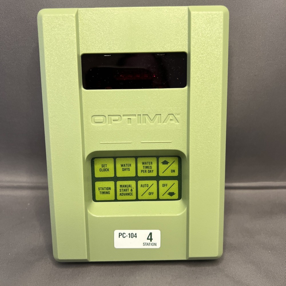 OPTIMA PC-104 LAWN SPRINKLER TIMER Single Program 4 Station, Never Installed NOS