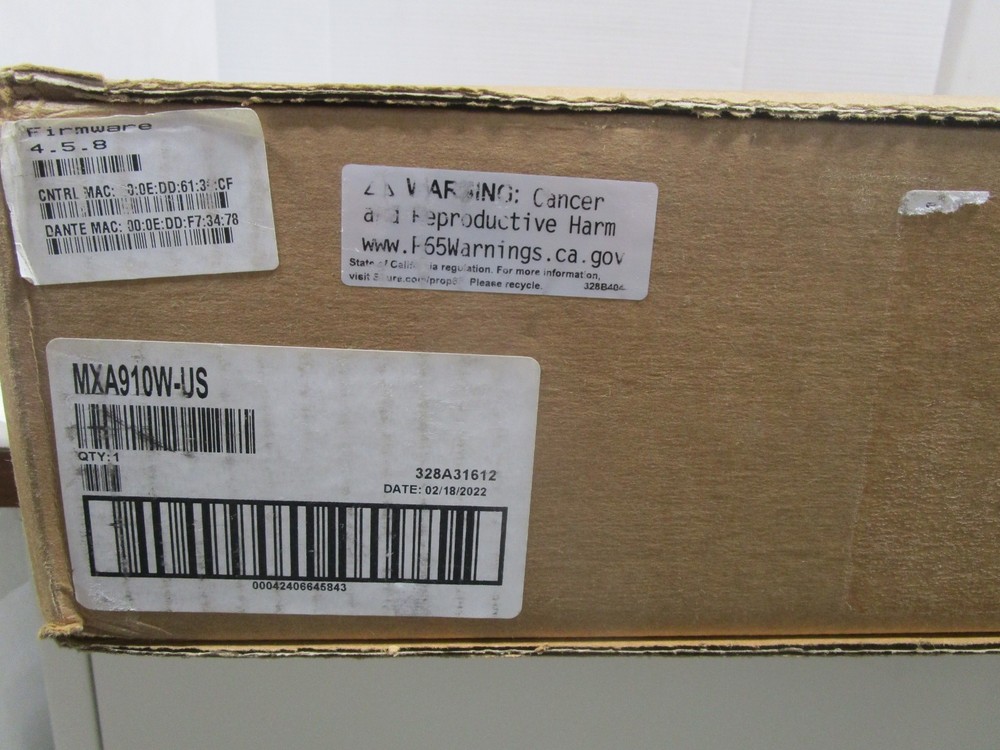 SHURE MXA910W US 24x24 Ceiling Array Microphone White NEW OPEN BOX FREE SHIP