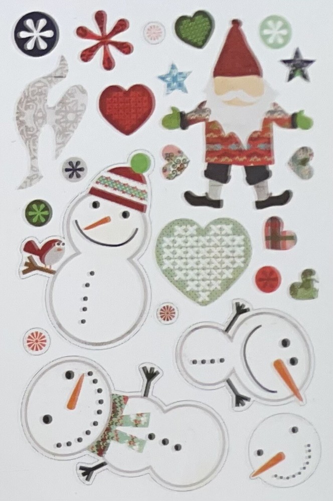 Basic Grey Designer Chipboard Christmas Glitter Real Thick Sticky Chip Sticker 4
