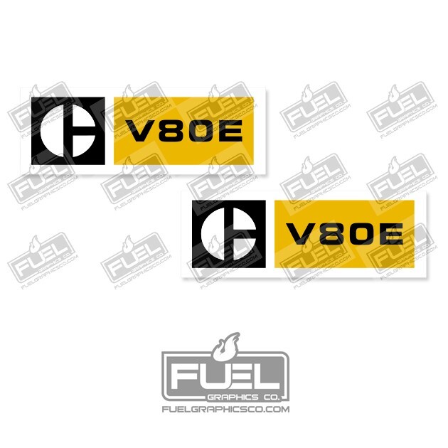 CAT V80E Forklift Replacement Vinyl Decals Stickers x2