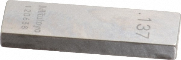 Mitutoyo 0.137" Rectangular Steel Gage Block Accuracy Grade 0, Includes Certi...