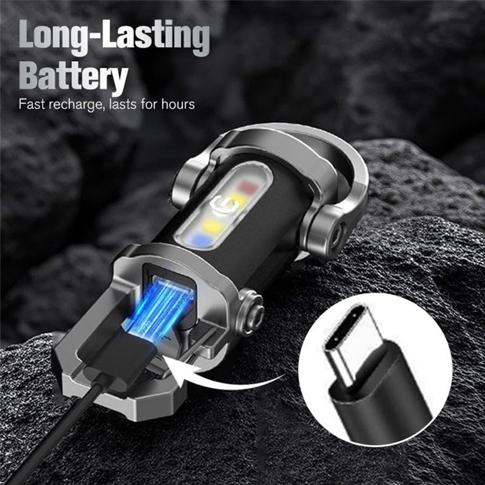Portable Rechargeable Bright Keychain Flashlight Phone Charger,Emboadlie Mode AE