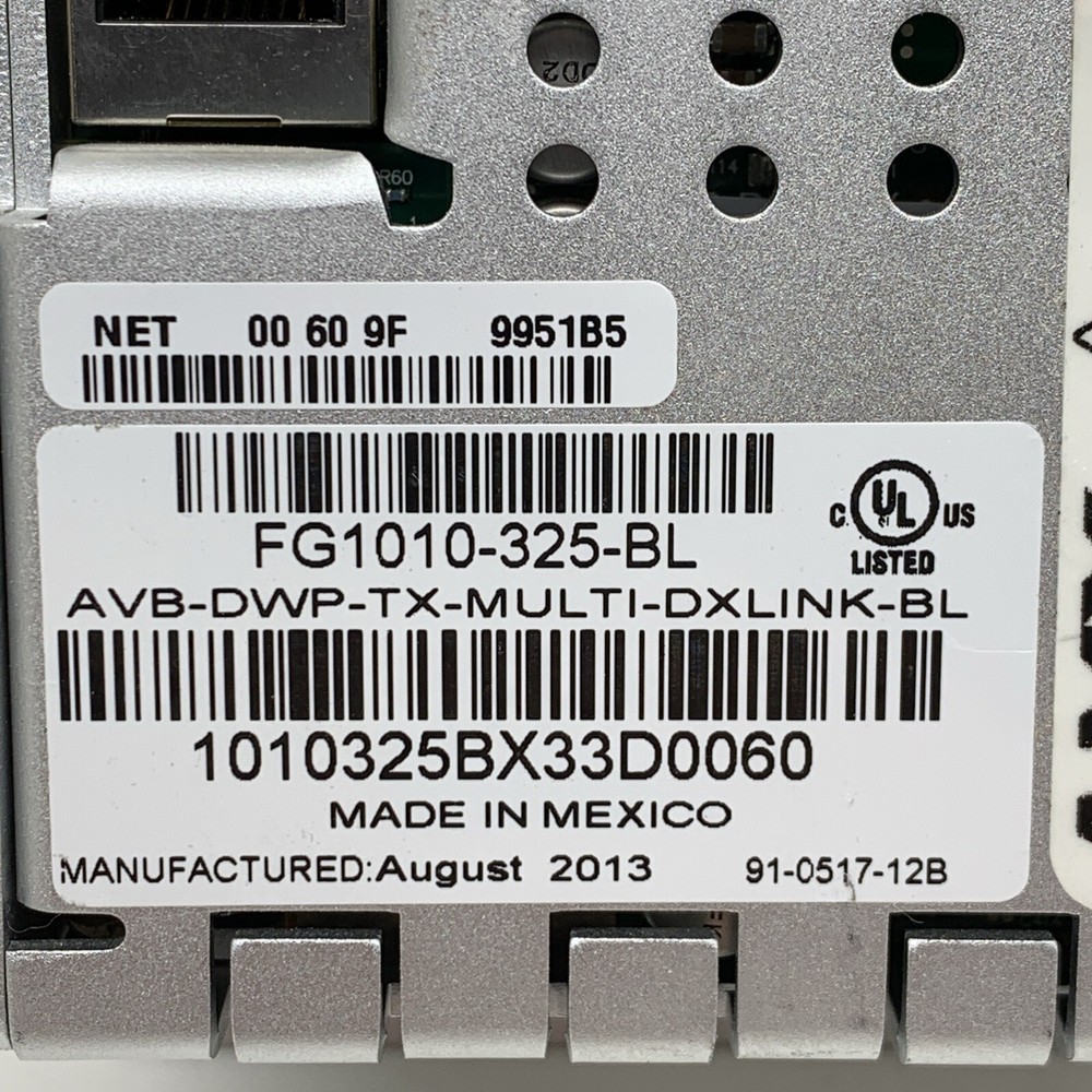 AMX FG1010-325-BL AVB-DWP-TX-MULTI-DXLINK-BL Multi Format Wallplate Transmitter