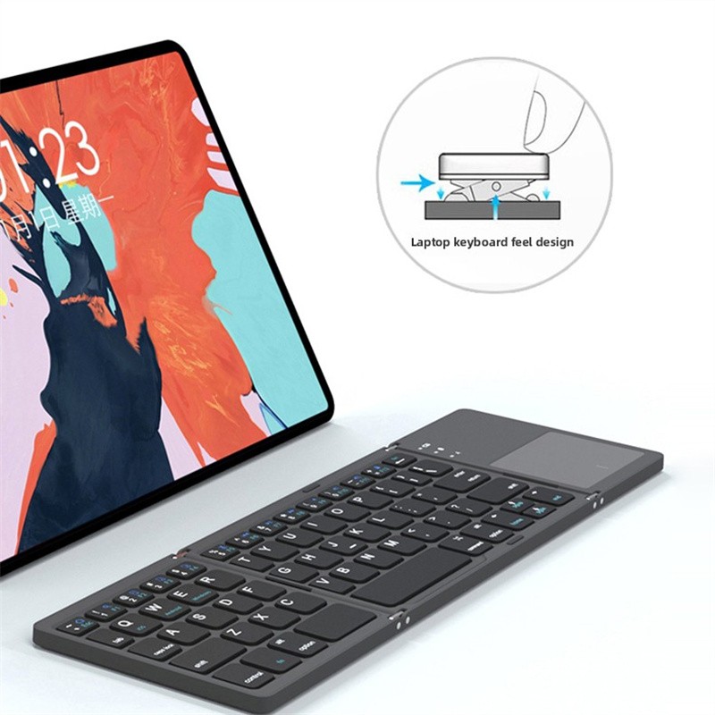 Mini Thin Fold Wireless Bluetooth Keyboard With Touchpad for iOS Android Windows