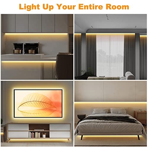 Dimmable 32.8ft Smart COB LED Strip Light, WiFi App & Remote Control, 4000K