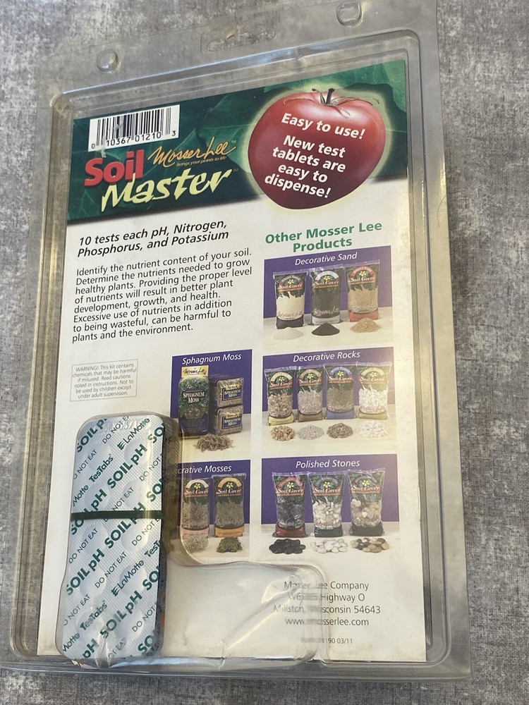 Mosser Lee Soil Testing Kit 10-Test-Each-Element Easy-To-Follow Accurate & Easy