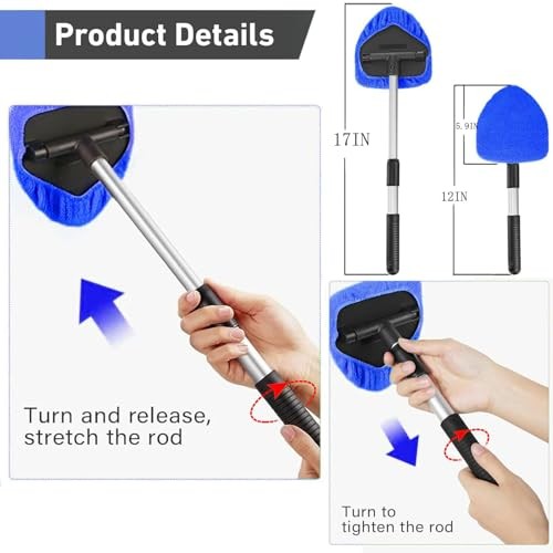Windshield Cleaning Tool, Car Window Cleaner Windshield Cleaner with Dark Blue