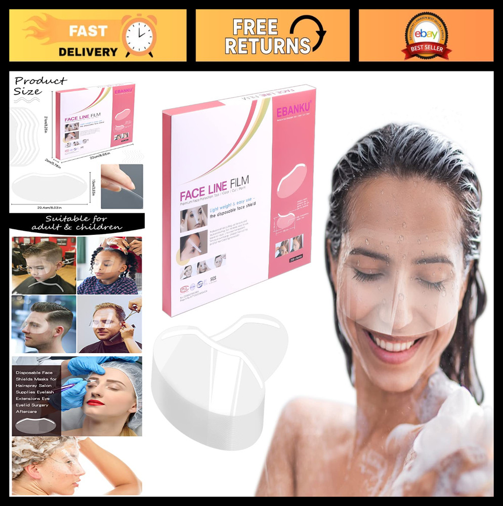 200 PCS Disposable Face Shields for Microblading, Salon, Eyelash Extensions, Aft