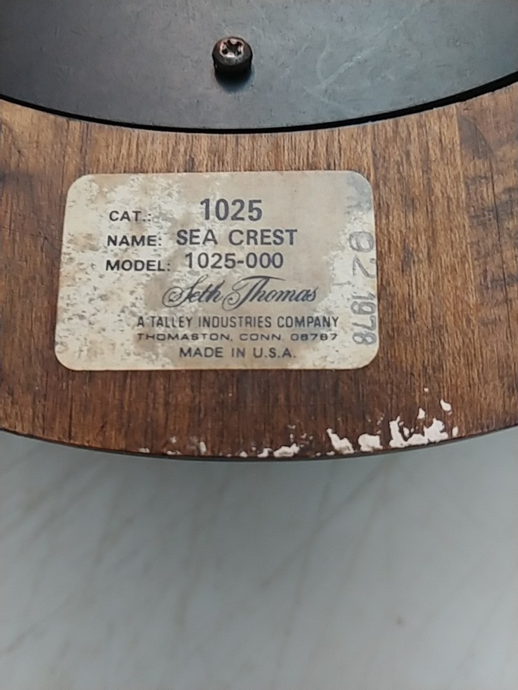 SETH THOMAS SEA CREST SHIP'S BELL CLOCK