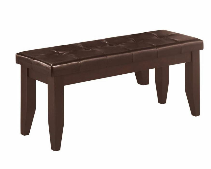 Dalila Tufted Upholstered Dining Bench Cappuccino and Black