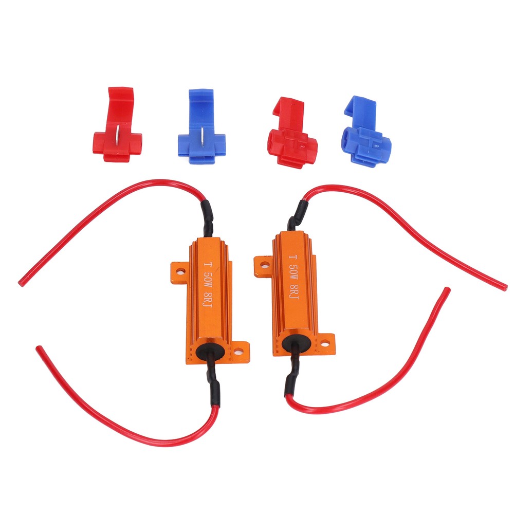 2 Sets Load Resistor 50W 8Ohm Error Accessory Kit For LED Light DRL