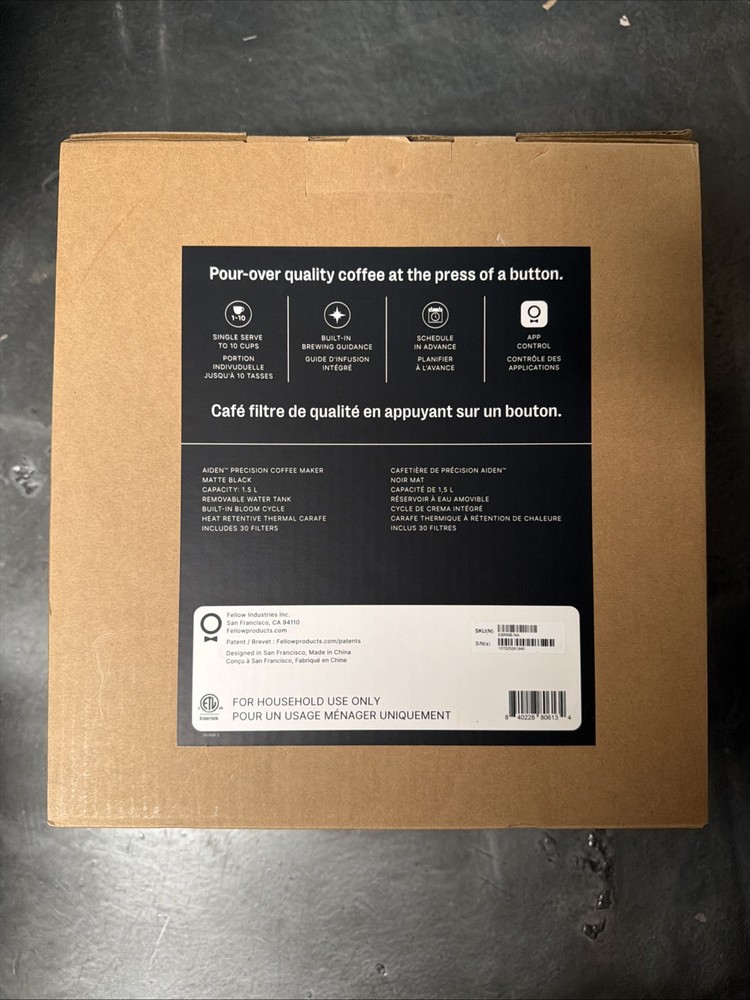 Fellow Aiden Precision Coffee Maker Programmable Brewer with Temperature Control